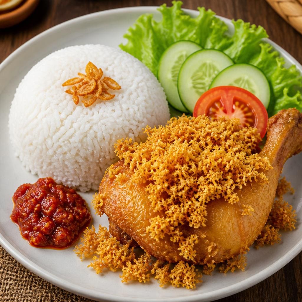 Nasi Ayam Goreng Kremes dari Bakso Lapangan Tembak Senayan